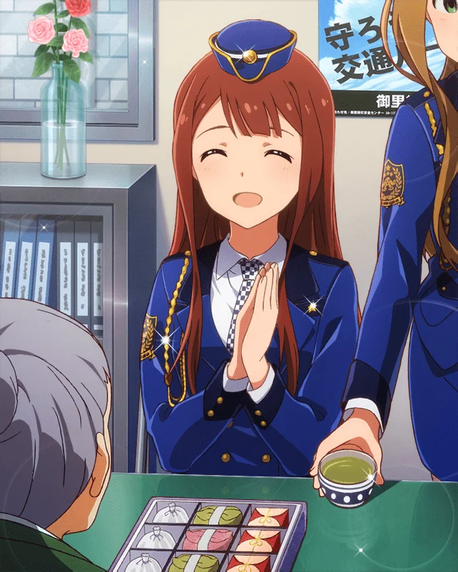 【照れ隠しの敬礼ポーズ】